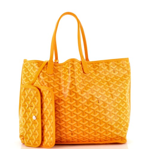 Pre-owned Goyard  Goyard Anjou Reversible Tote Coated Canvas Pm In Yellow