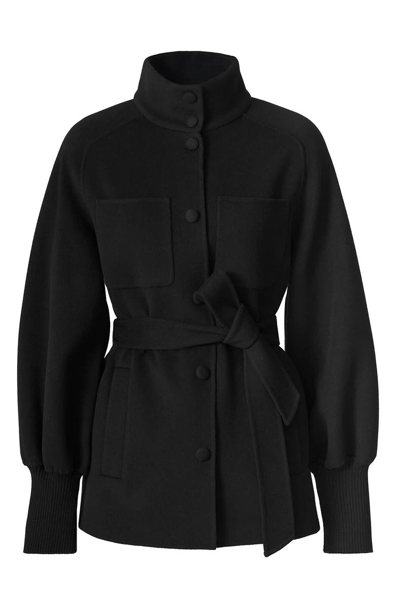 Mackage Shania Double Face Belted Wool Jacket, Alternate, color, Black
