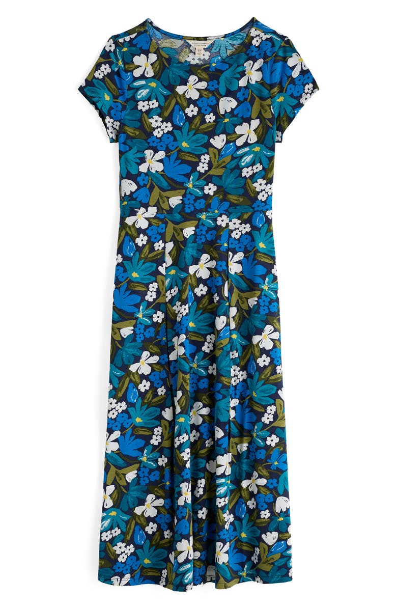 Seasalt Cornwall Wild Bouquet Cotton Jersey Midi Dress, Alternate, color, Crayon Floral Waterway
