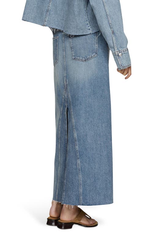 Mango Raw Hem Denim Maxi Skirt