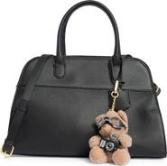 BCBG Structured Satchel Bag with Bear Charm