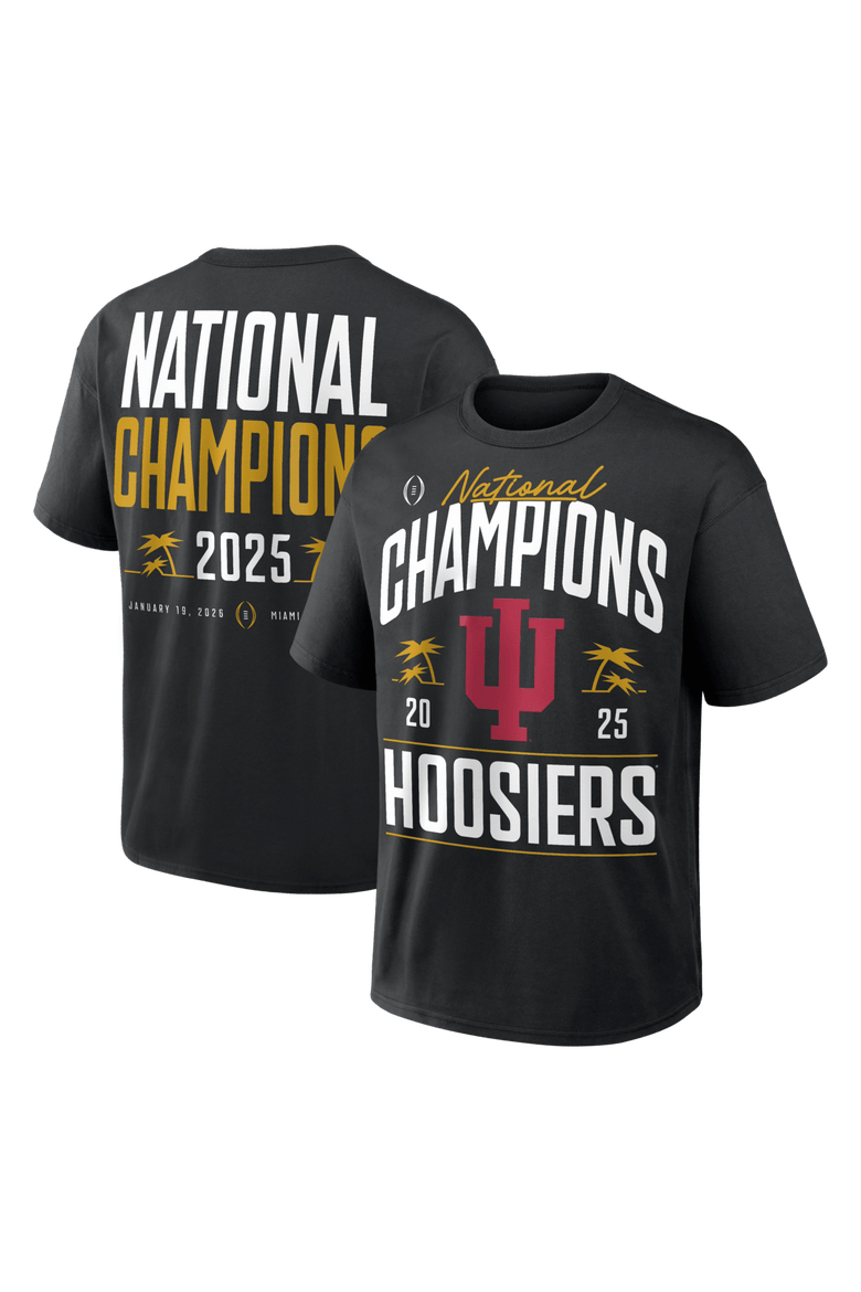 Men's Nike Max 90  Black Indiana Hoosiers College Football Playoff 2025 National Champions Locker Room Authentic T-Shirt, Main, color, Black