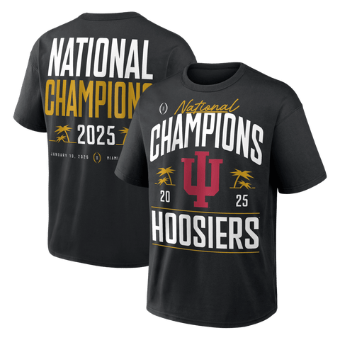 Men's Nike Max 90  Black Indiana Hoosiers College Football Playoff 2025 National Champions Locker Room Authentic T-Shirt
