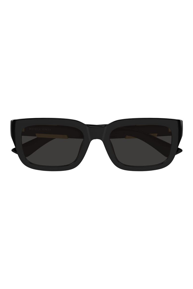 54mm Rectangular Sunglasses, Main, color, BLACK
