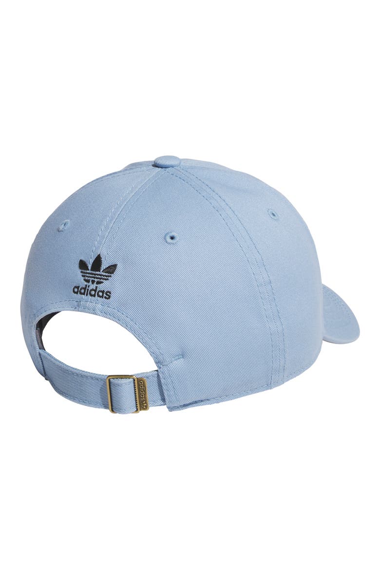 Trefoil Embroidered Baseball Cap, Alternate, color, ASH BLUE/ BLACK