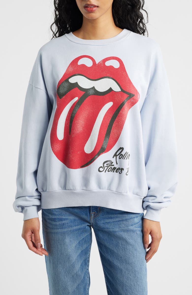 Daydreamer Rolling Stones Cotton Graphic Sweatshirt, Main, color, Light Dusk