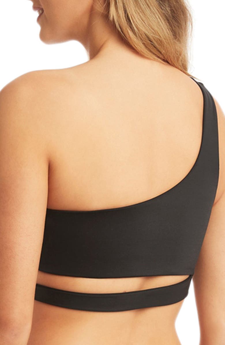 Sea Level Dark Romance One-Shoulder Bikini Top, Alternate, color, 