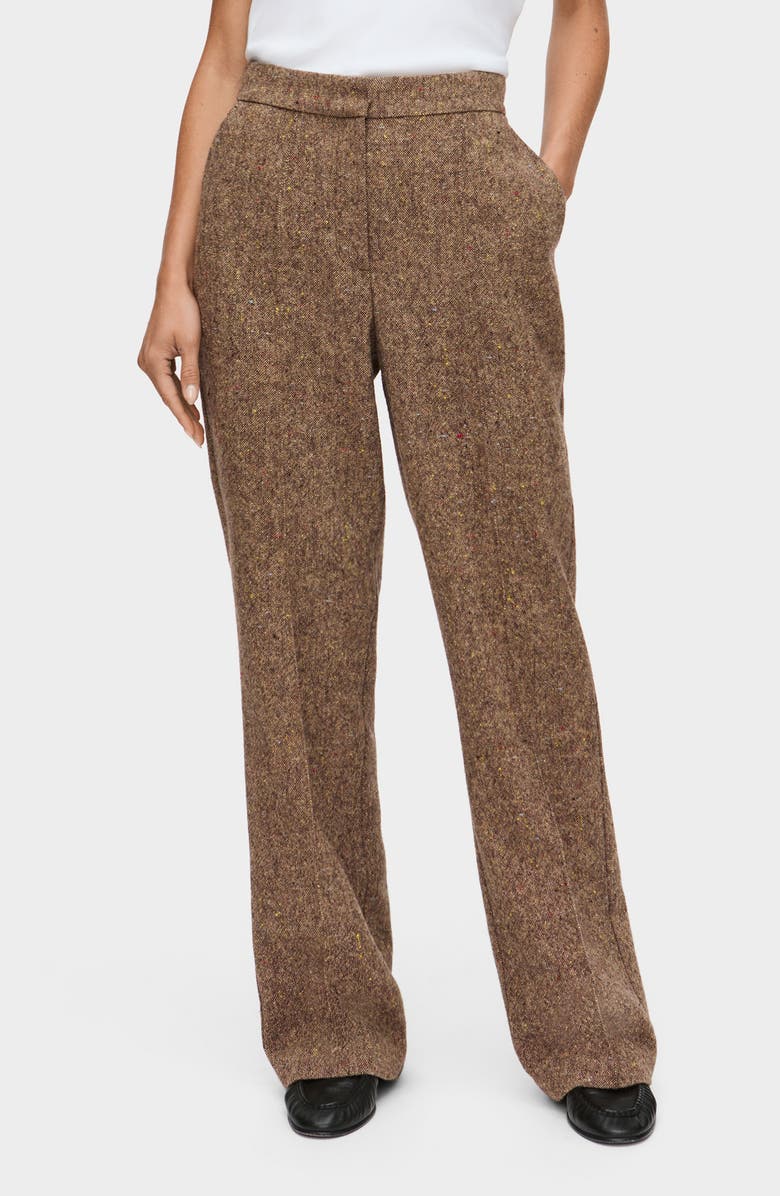ALIGNE Lena Wool Blend Straight Leg Pants, Main, color, Brown