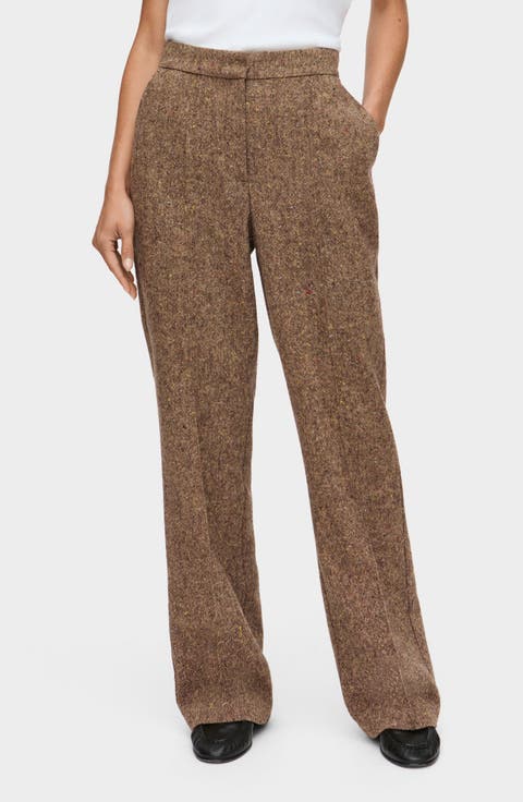 Lena Wool Blend Straight Leg Pants