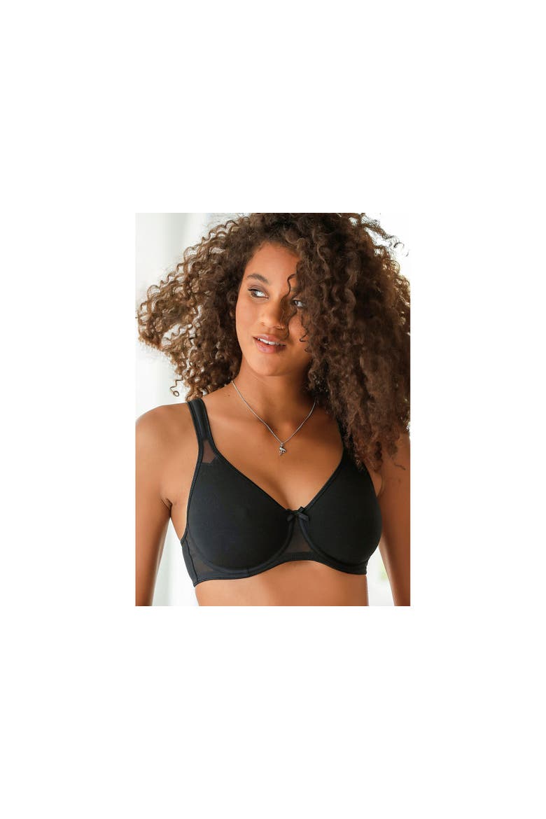 2 Pk Sheer Accent T-Shirt Bras, Alternate, color, Black & White