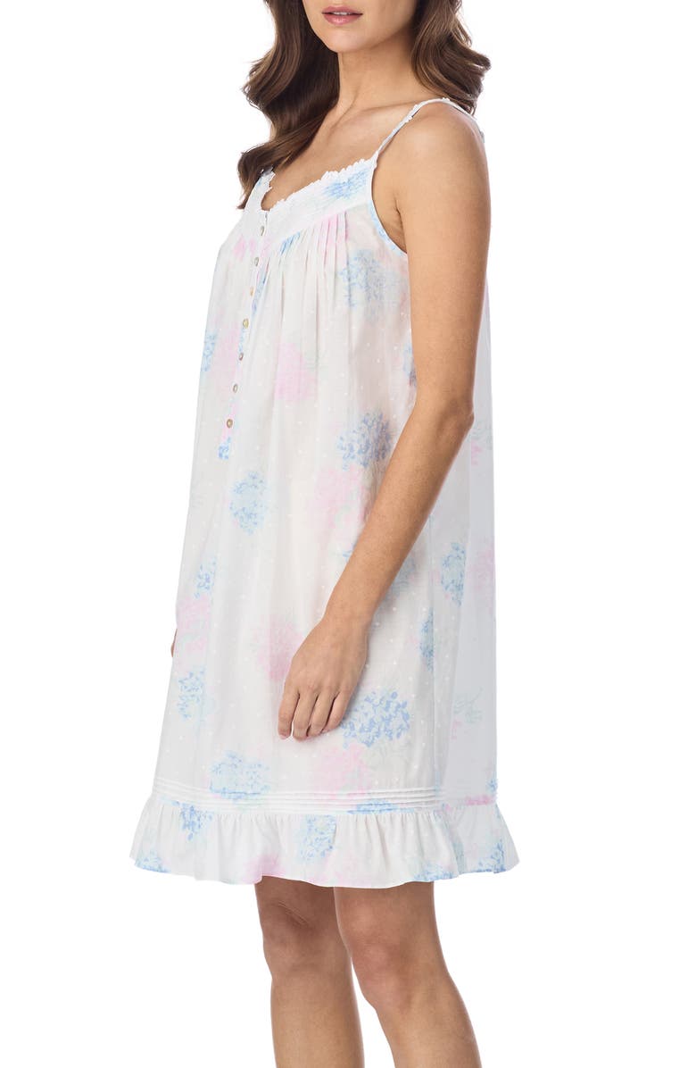 Eileen West Floral Sleeveless Cotton Chemise, Alternate, color, 