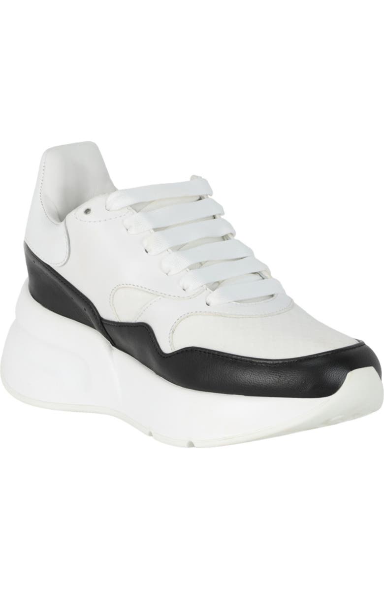 McQueen Oversize Runner Sneaker, Main, color, White Black