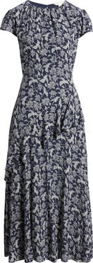 Caslon® Cap Sleeve Ruffle Dress