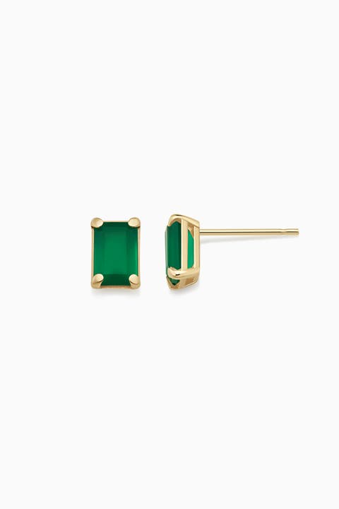 14K Gold Date Me Birthstone Stud Earrings