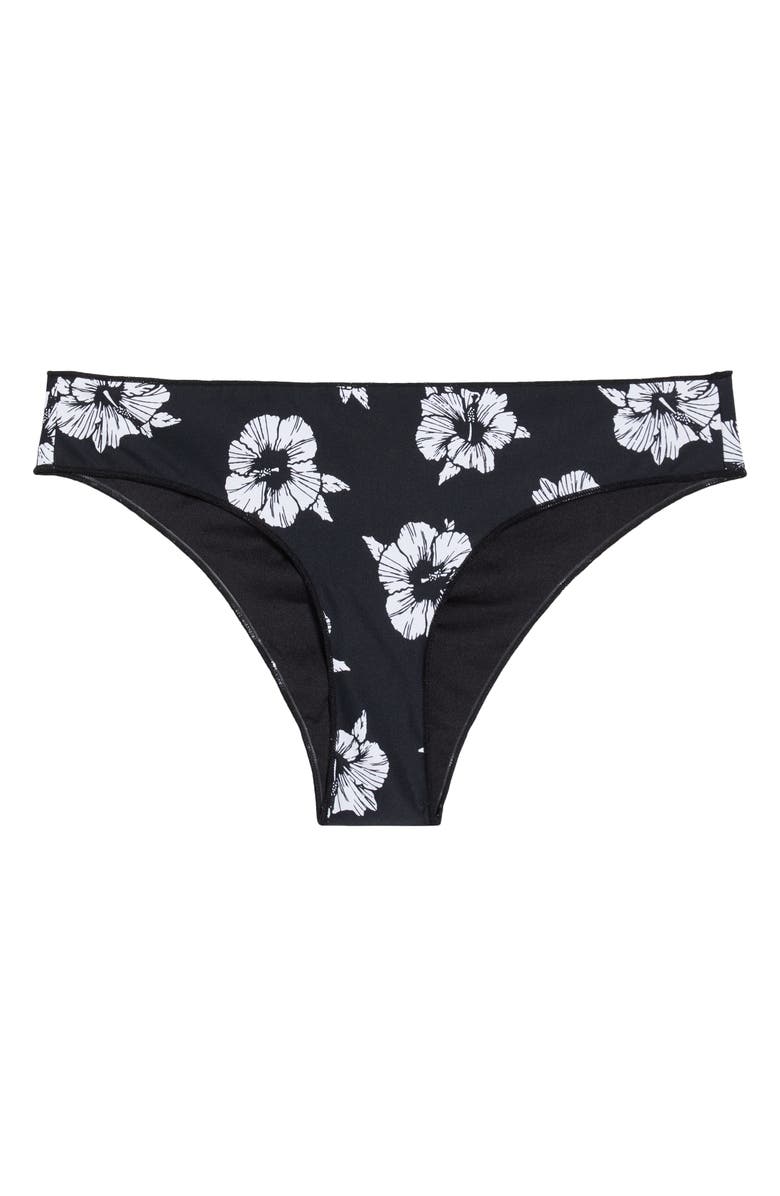 Rip Curl Party Wave Cheeky Hipster Bikini Bottoms, Alternate, color, Black/ White