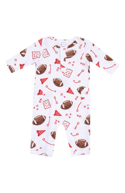 Touchdown Time Waffle Stitch Romper (Baby)