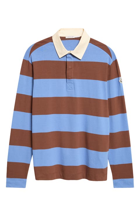 Long Sleeve Stripe Rugby Polo