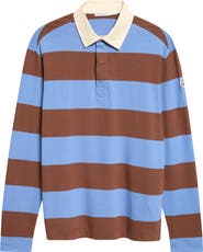 Moncler Long Sleeve Stripe Rugby Polo