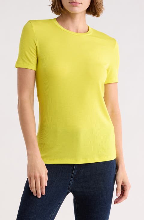 Women's Gray Boy Ribbed T-Shirt