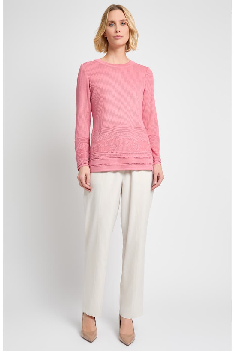 Mixed Stitch Relaxed Fit Sweater, Alternate, color, HONEY SUCKLE