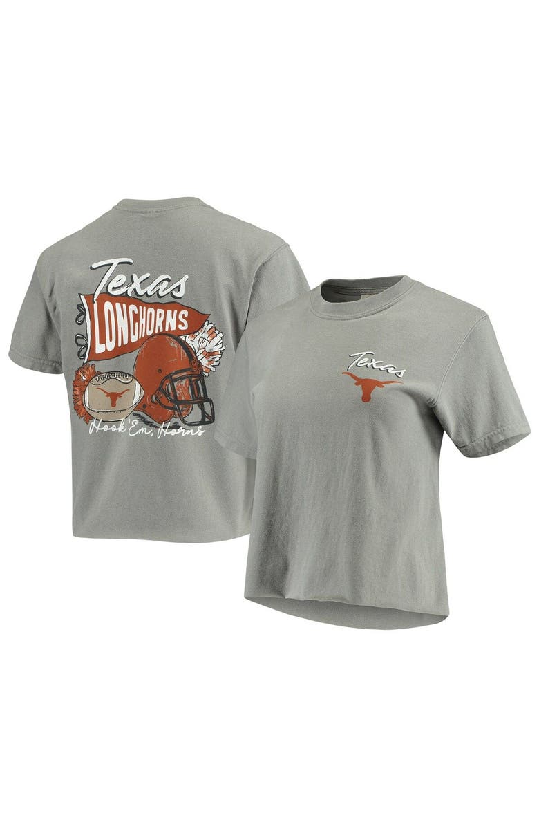 IMAGE ONE Women's Gray Texas Longhorns We've Got Spirit Crop Top, Alternate, color,