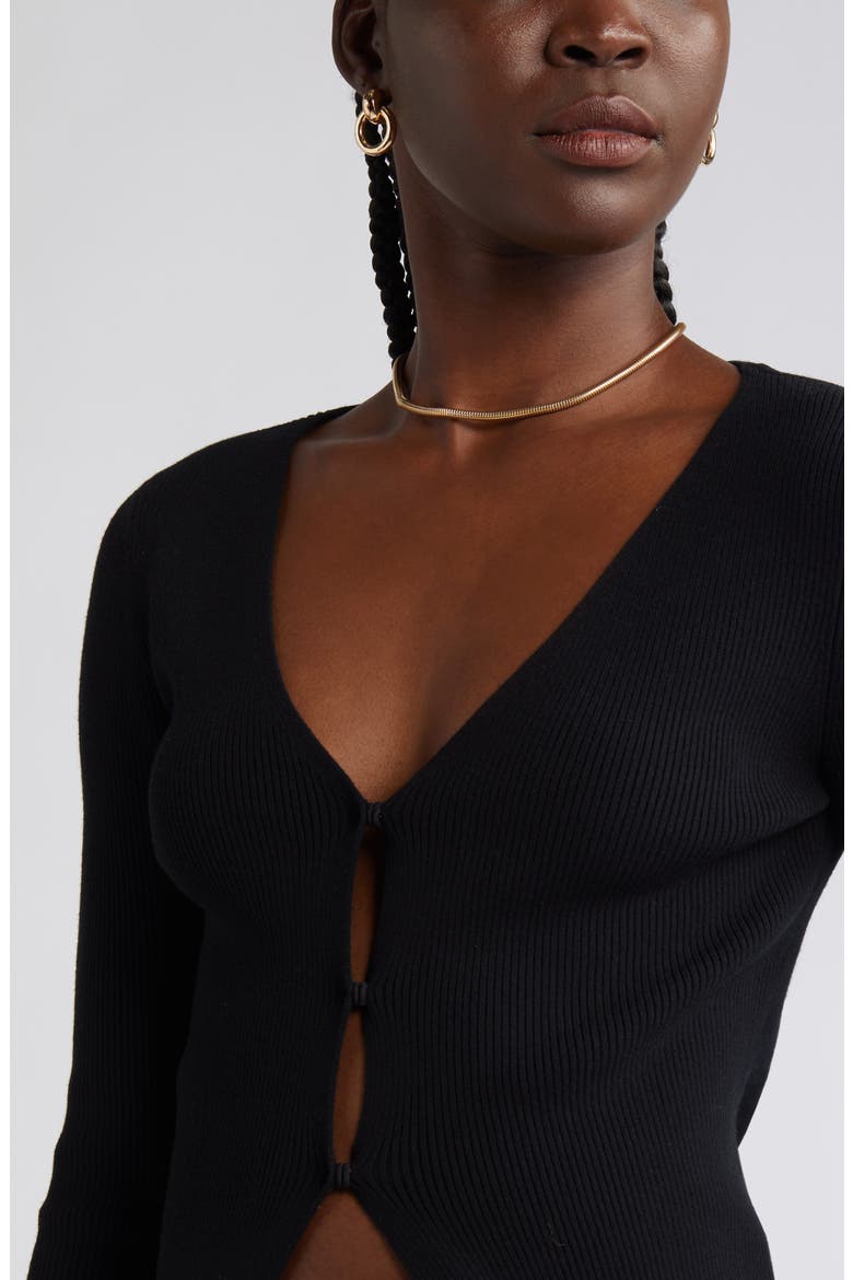 Luxe Sculpt Cardigan, Alternate, color, BLACK
