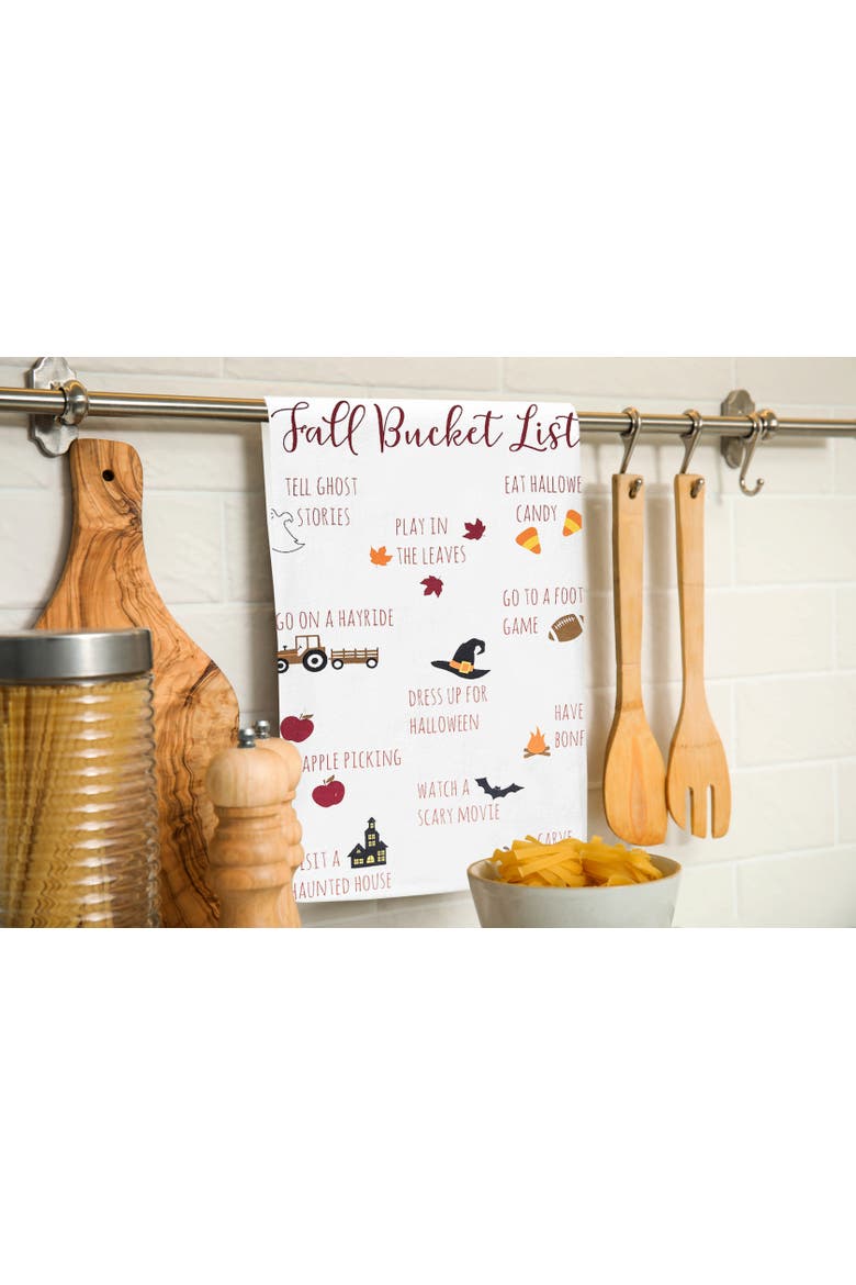 Fall Bucket List Towel, Alternate, color, White