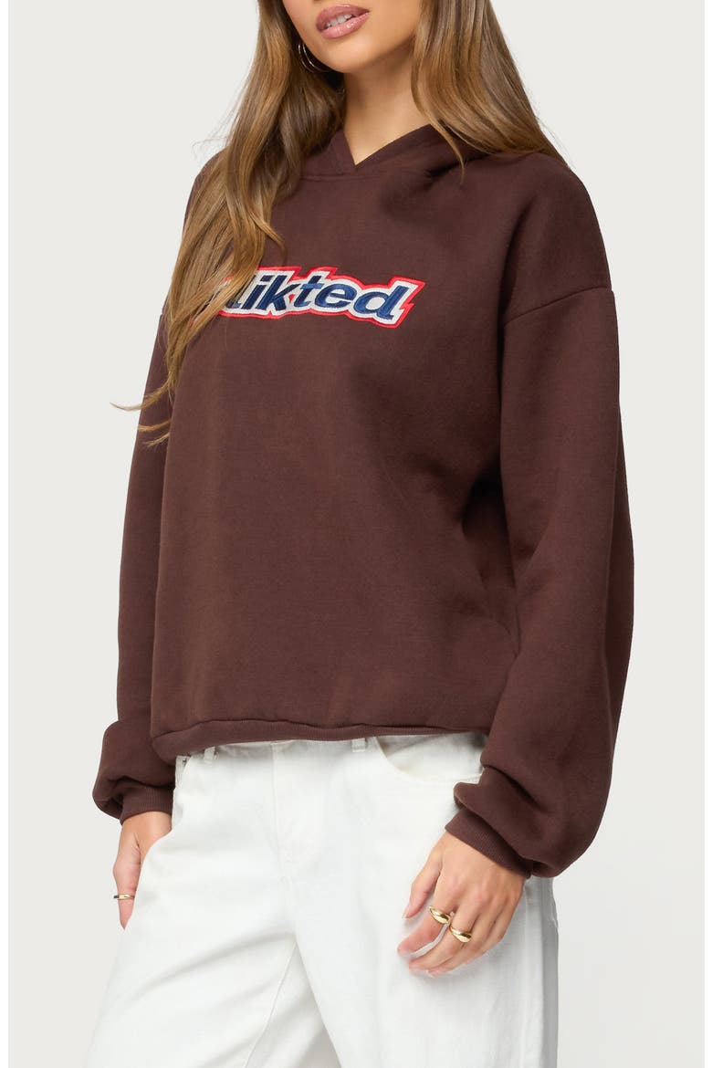 Sweet Treat Logo Oversize Hoodie, Alternate, color, BROWN