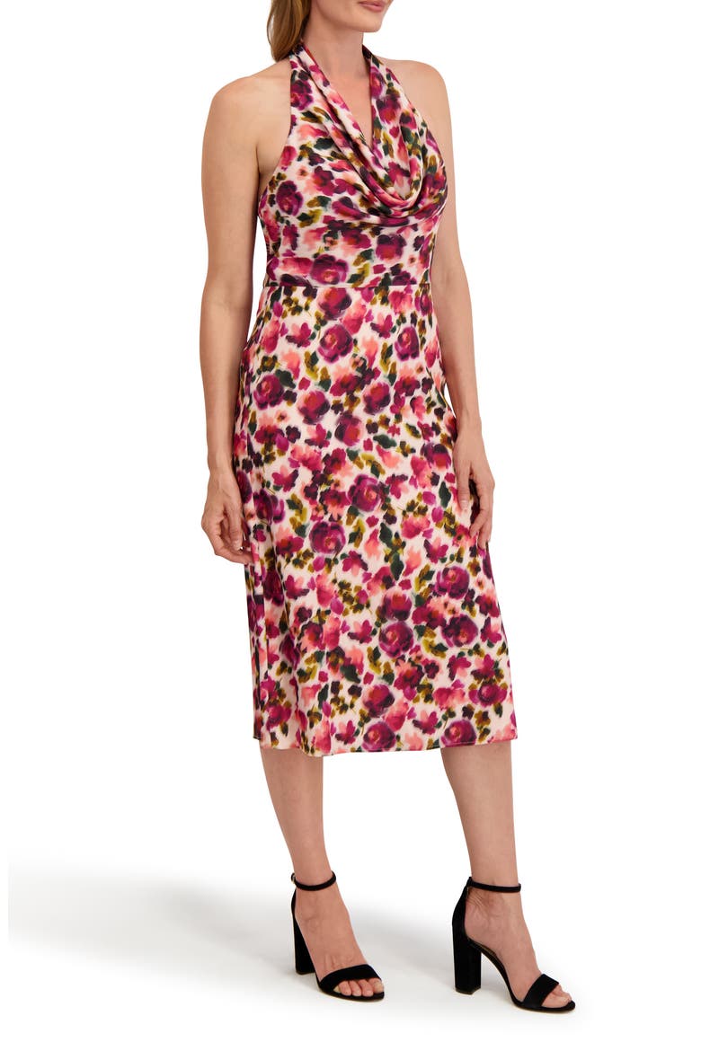 Scarlett Cowl Neck Halter Dress, Alternate, color, SOFT BERRY PINK