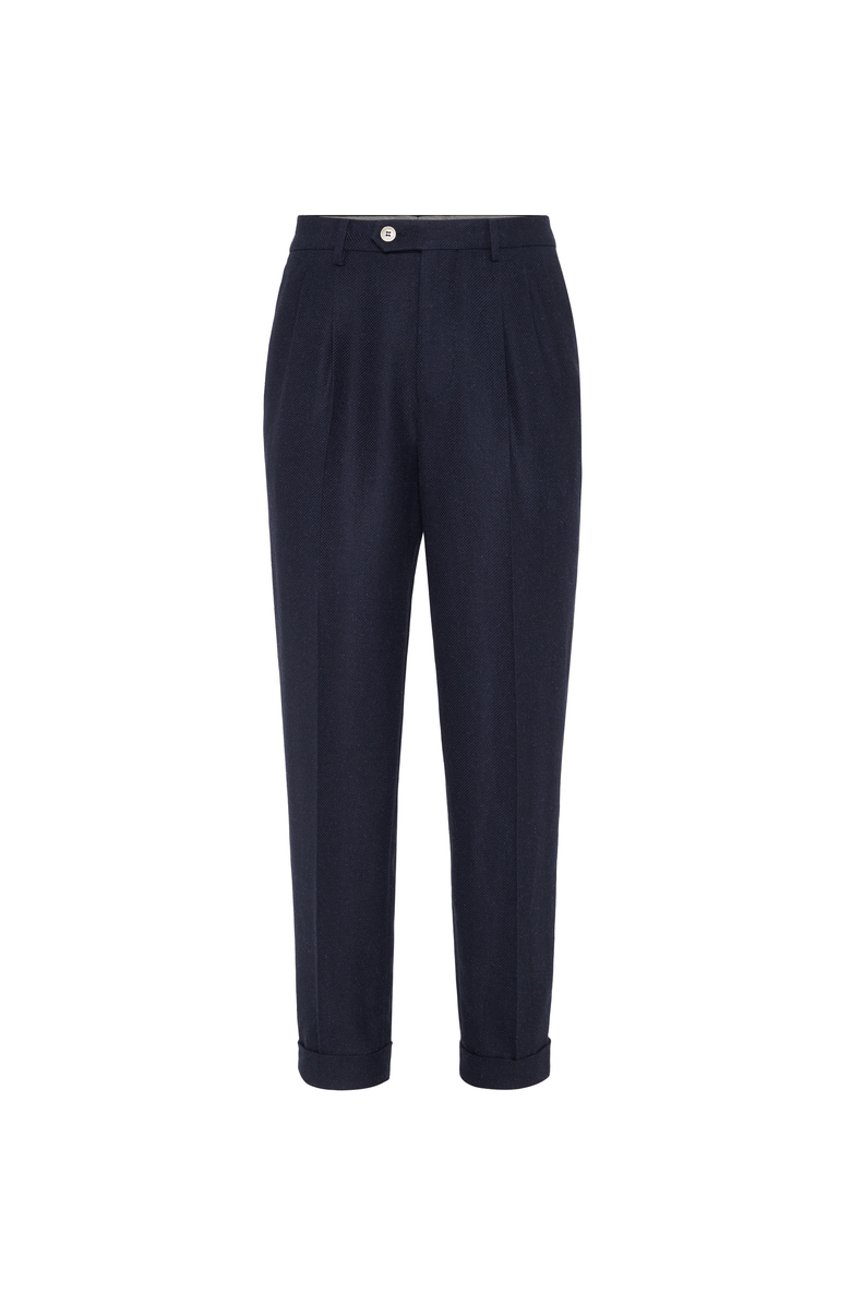 Brunello Cucinelli Trousers with textured stripes, Main, color, 