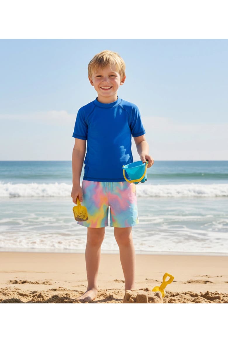 Boys Marble Print Board Shorts, Alternate, color, Multicolor
