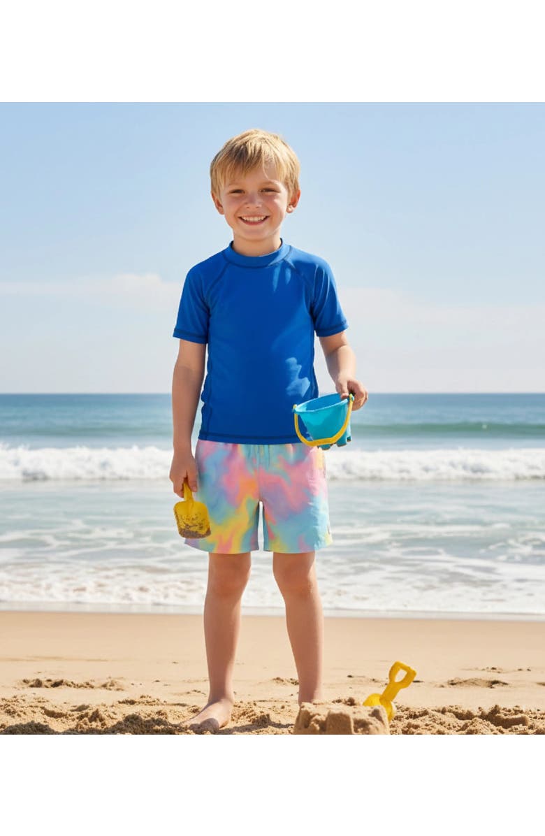 Limeapple Boys Marble Print Board Shorts, Alternate, color, Multicolor