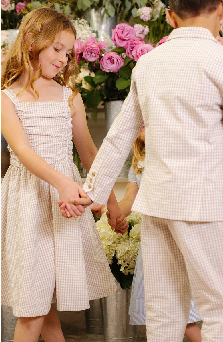 Hope & Henry Girls' Organic Ruched Bodice Party Dress, Kids, Alternate, color, 