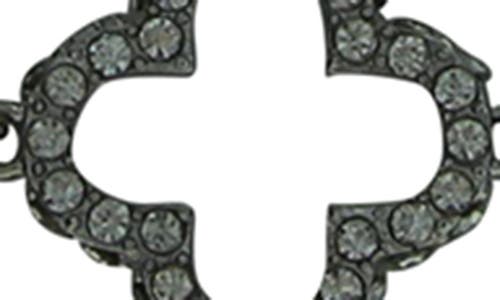 Olivia Welles Pavé Cz Clover Necklace In Black