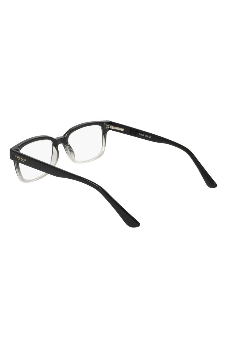 Cole Haan 52mm Square Reading Glasses, Alternate, color, Black Ombrey Clear