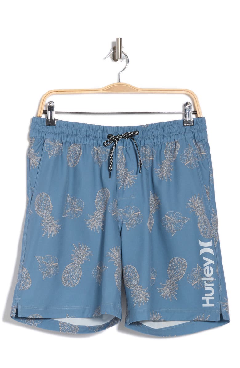 Hurley Pineapple Volley Swim Trunks, Alternate, color, Hypnotic