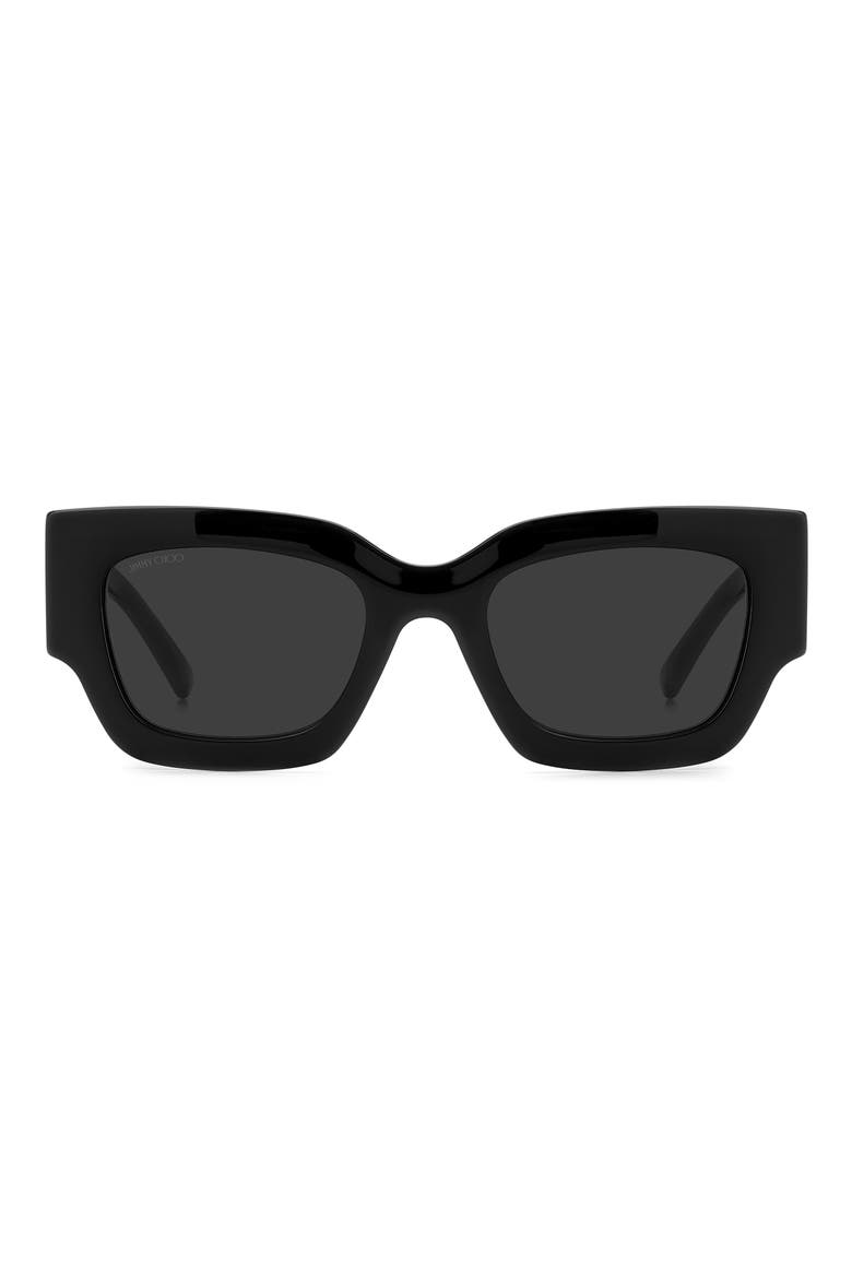 Nevas 51mm Rectangle Sunglasses, Main, color, BLACK/ GREY