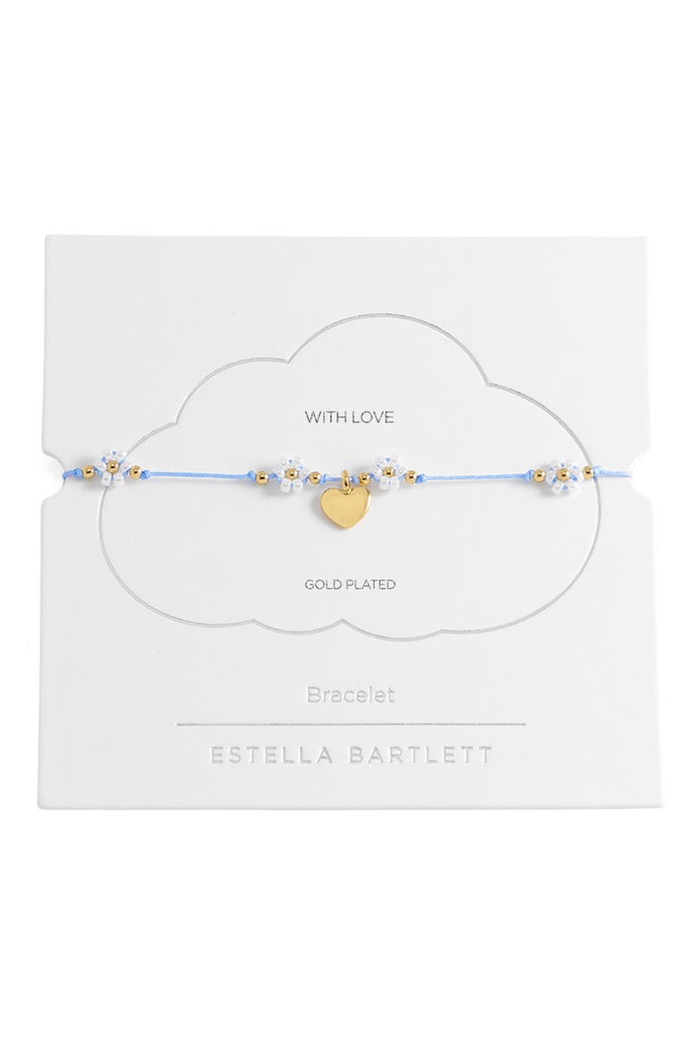 Louise Heart & Flower Beaded Slide Bracelet, Main, color, GOLD