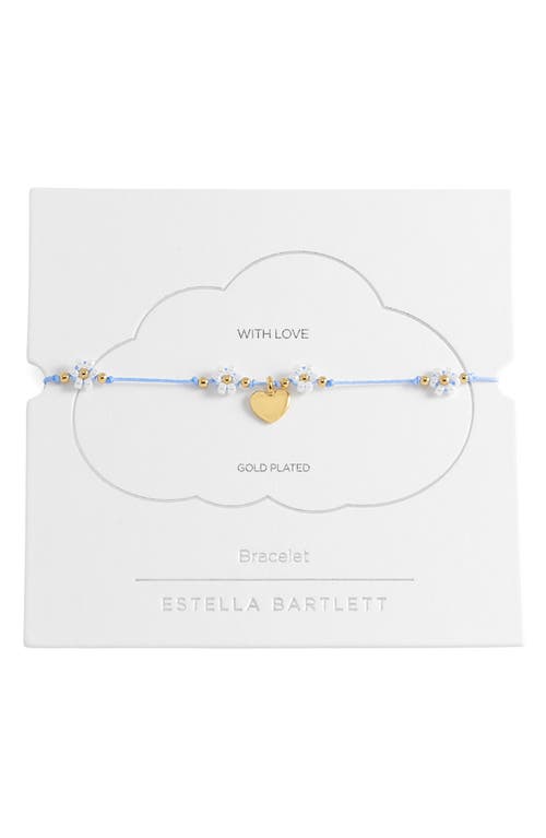 Estella Bartlett Louise Heart & Flower Beaded Slide Bracelet In Gold