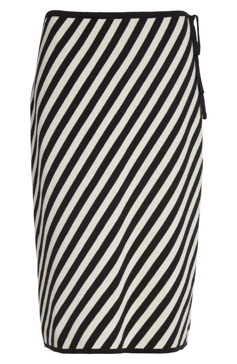 POSSE Stripe Pima Cotton Sweater Skirt, Alternate, color, Cream Black