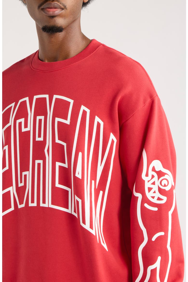 Coffee Oversize Cotton Crewneck Sweatshirt, Alternate, color, AMERICAN BEAUTY