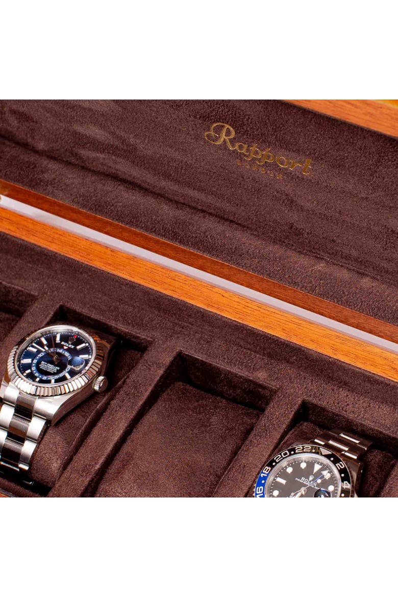 HERITAGE FIVE WATCH BOX, Alternate, color, Burr Walnut
