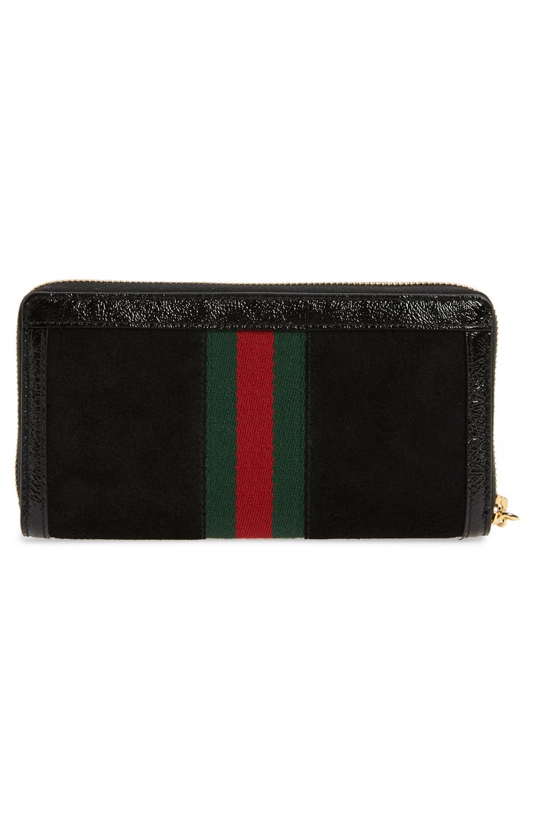 Gucci Ophidia Suede Zip-Around Wallet, Alternate, color,