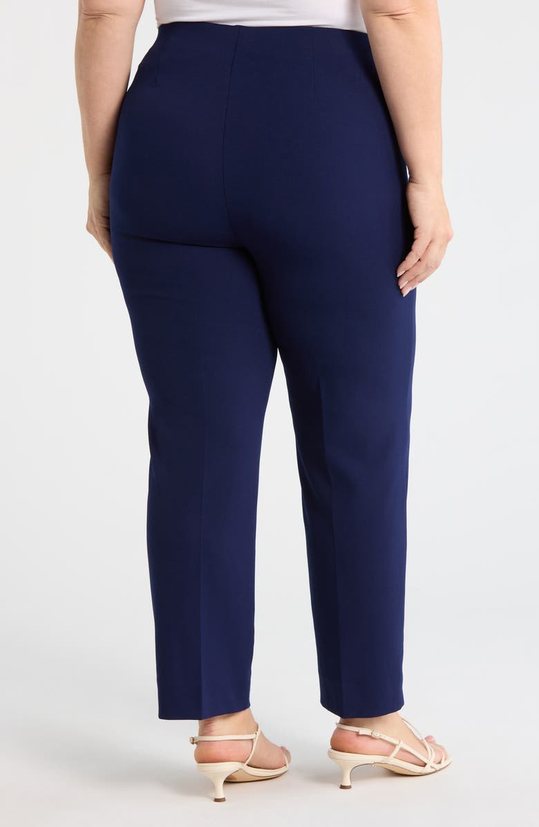 Anne Klein Hollywood Waist Straight Leg Ankle Pull-On Pants, Alternate, color, Distant Mountain