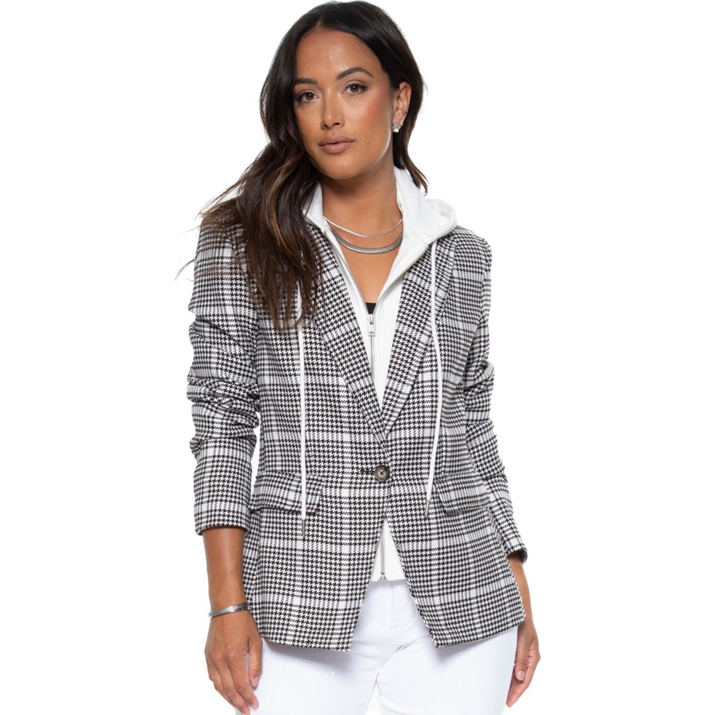 Blue Revival Hooded Helen Blazer In Gray