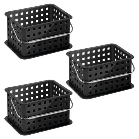 Small Stackable Shower Caddy Basket - Set of 3 - Gray - Made in USA