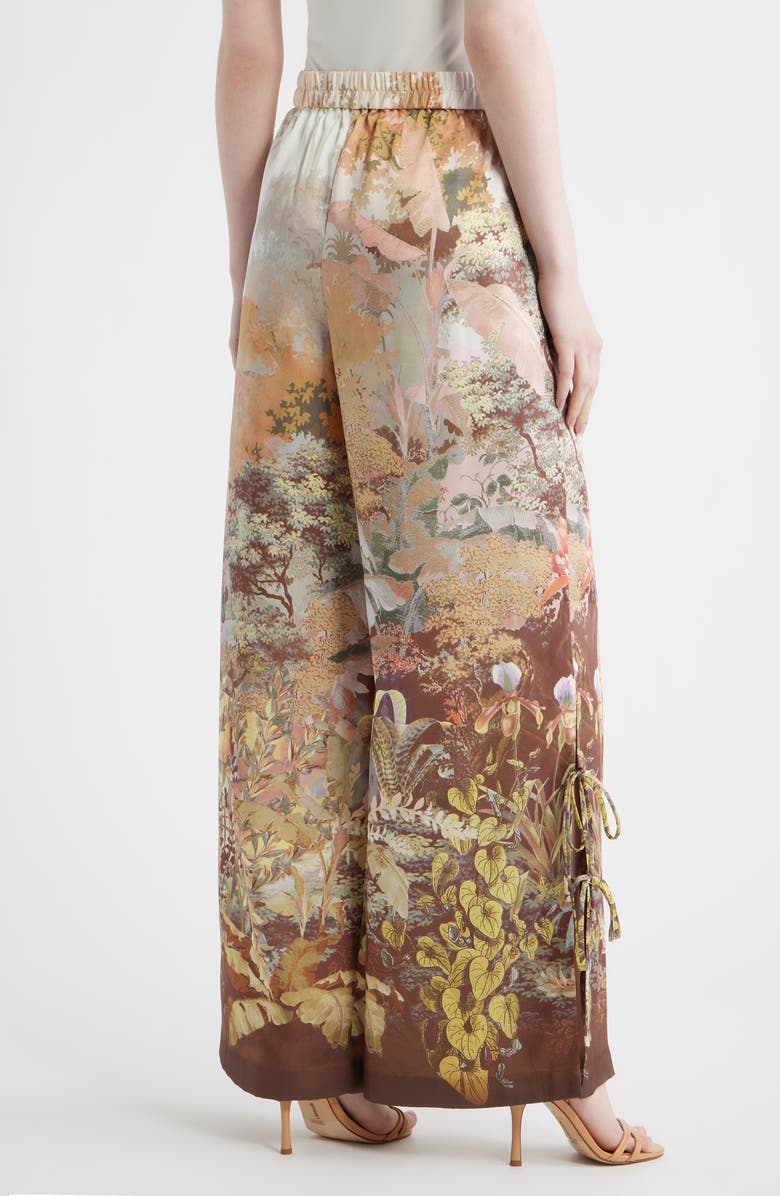 KOBI HALPERIN Helena Tie Hem Wide Leg Pants, Alternate, color, Coral Multi