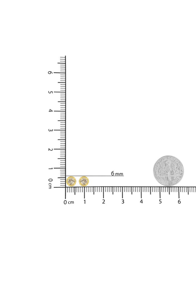 Haus of Brilliance 14K Yellow Gold Plated Silver 3/8 Ct Diamond Solitaire Milgrain Stud Earrings, Alternate, color, Yellow