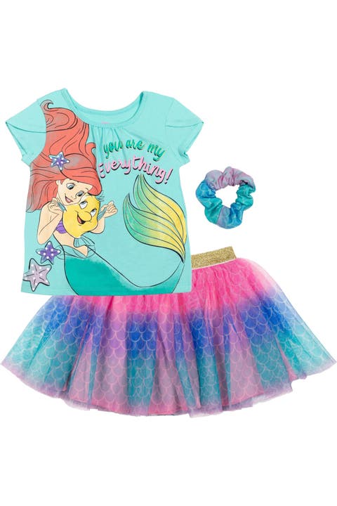 Princess T-Shirt and Tutu Skirt Set with Scrunchie