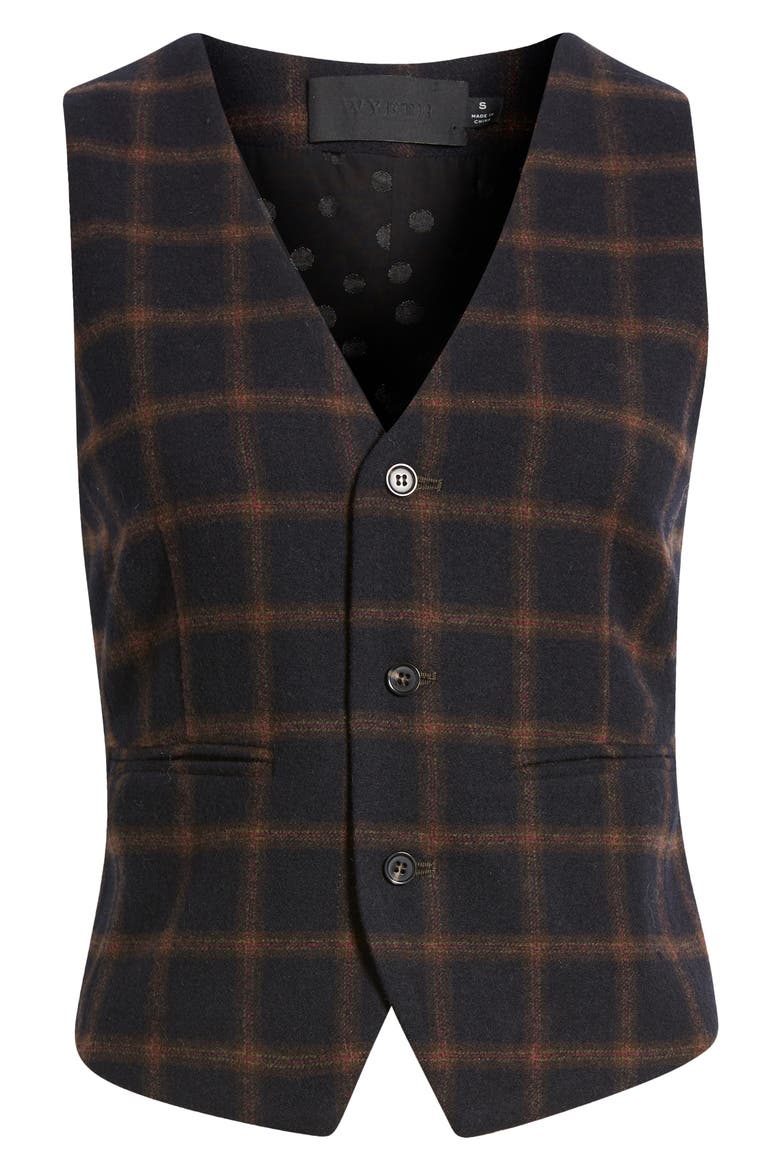 Caldwell Plaid Wool Blend Button-Up Vest, Alternate, color, MULTI